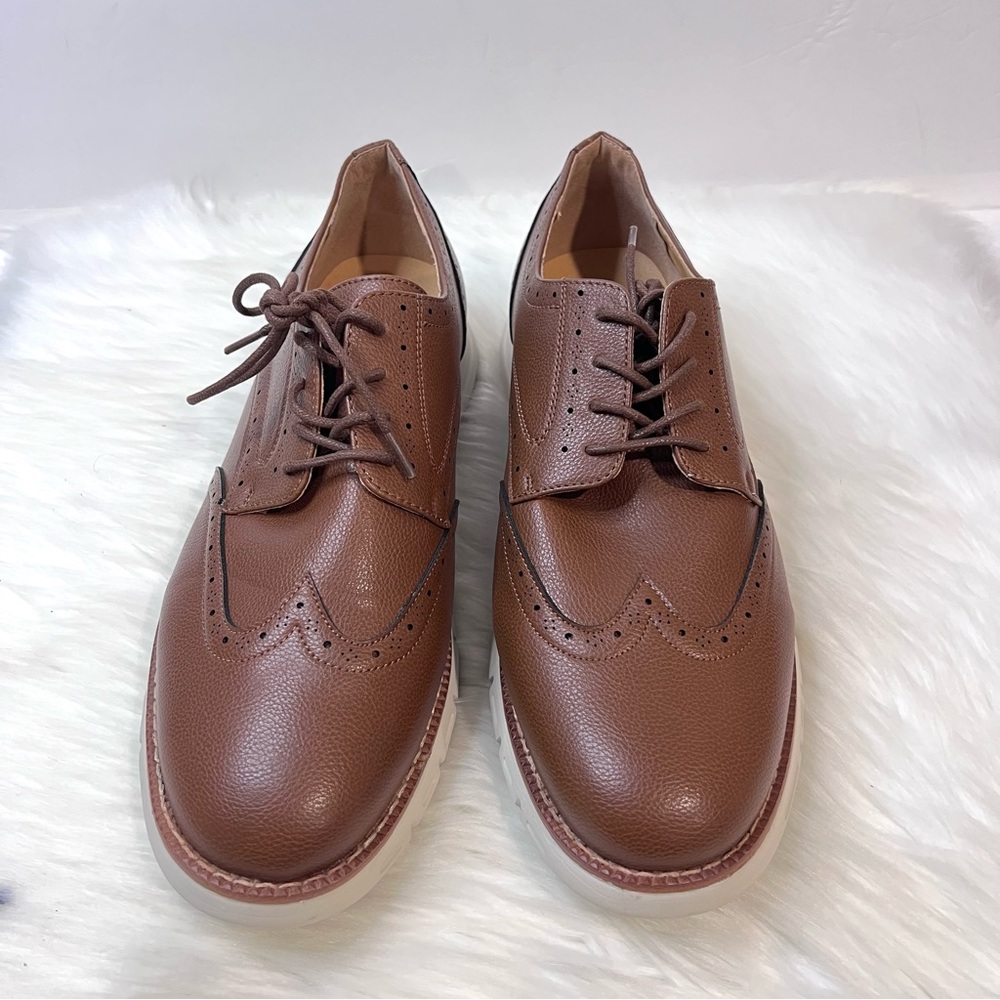 Nautica Men’s Wingdeck Oxford Brown Shoe Fashion Sneaker Size 13